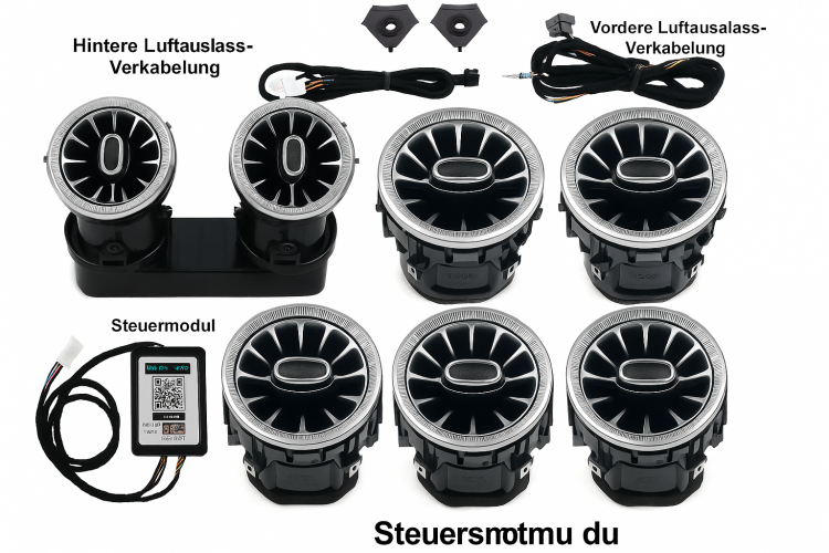 64 Farben LED Luftdüsen beleuchtet Mercedes C-Klasse W205 GLC X253 2014-2018